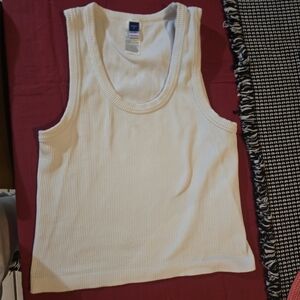 Old Navy White Ribbed Tank Top